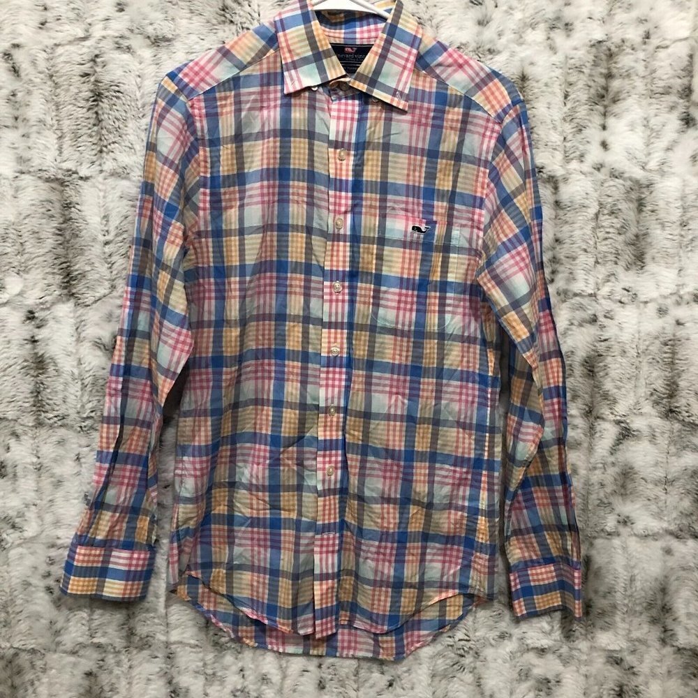 Vineyard Vines Slim Fit Tucker Shirt Long Sleeve Button Up Colorful Mens XS